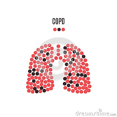 COPD awareness pills poster Vector Illustration