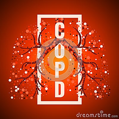 COPD day frame poster with lungs Vector Illustration