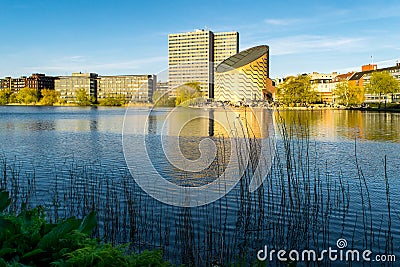 Copenhagen cityscape Lake view Stock Photo