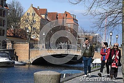 Boat crusing and visitors day on Christianshavn canal Editorial Stock Photo