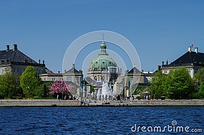 Copenhagen, Denmark -30 april 2011: Cityscape. Canal and people Editorial Stock Photo