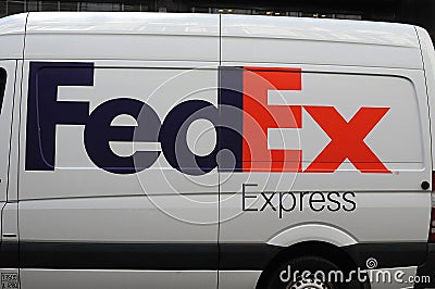 FED EX DELIVERY VAN IN COPENHAGEN DENMARK Editorial Stock Photo