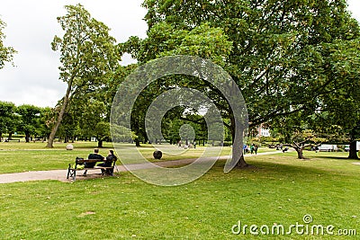 COPENHAGEN, DENMARK - AUGUST 25, 2015: Park in Copenhagen, Denmark. Editorial Stock Photo