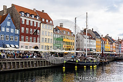 COPENHAGEN, DENMARK - CIRCA 2016 - Nyhavn is a 17th-century waterfront, canal and entertainment district in Copenhagen Editorial Stock Photo