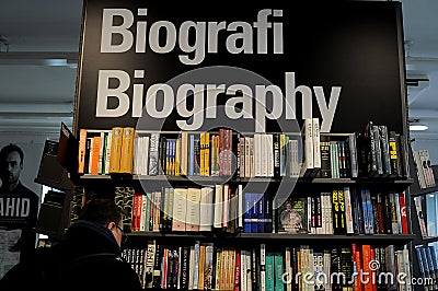 BOOK STORE BIOGRAPHY BOOKS Editorial Stock Photo