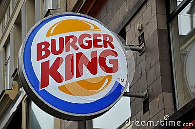Burger king chain fst restaurant in Copenhagen Denmark Editorial Stock Photo