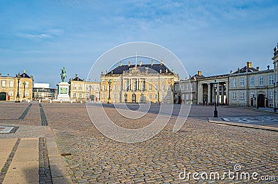 Amalienborg palace, the official residence for the Danish royal family in Copenhagen, Denmark Editorial Stock Photo