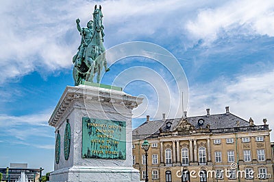 Amalienborg palace, the official residence for the Danish royal family in Copenhagen, Denmark Editorial Stock Photo