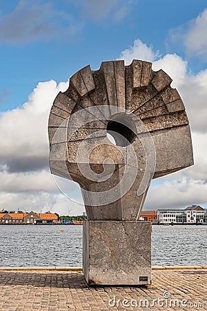 Toldboden statue by Soeren Georg Jensen, Copenhagen, Denmark Editorial Stock Photo