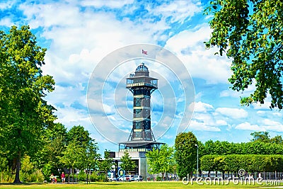Copenhagen. Denmark. July 30, 2019: The observational tower of the zoo in Copenhagen. Editorial Stock Photo