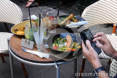 Out door food and drinks ervicve at cafe Norden in captila Editorial Stock Photo