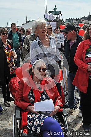 Protest to help danish psychological patients in Denamrk Editorial Stock Photo