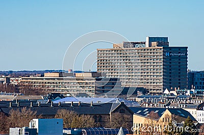 Aerial view of the skyline of Copenhagen city Editorial Stock Photo