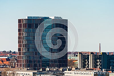 Aerial view of the skyline of Copenhagen city Editorial Stock Photo