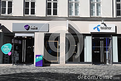 SWEDISH TELIA AND NORWEGIAN TELENOR Editorial Stock Photo