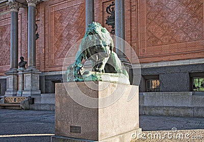 Copenhagen, Denmark, Ny Carlsberg Glyptotek facade with bronze o Stock Photo