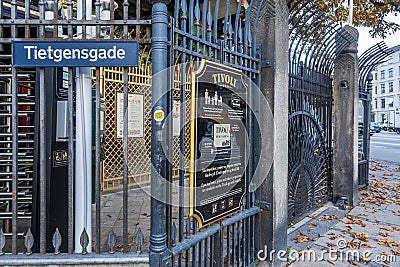 Tivoli Gardens Amusement Park gates closed Editorial Stock Photo