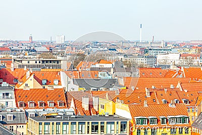 Copenhagen rooftops panorama Stock Photo
