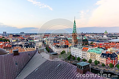 Copenhagen Skyline Panoramic Cityscape Stock Photo