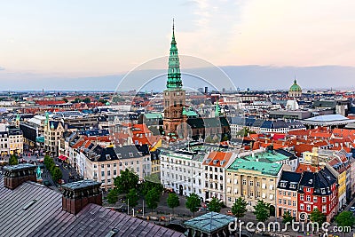 Copenhagen Skyline Panoramic Cityscape Stock Photo