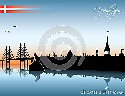 Copenhagen skyline Vector Illustration