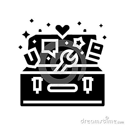 coping toolbox mental health glyph icon vector illustration Cartoon Illustration