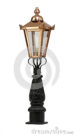 Copper antique style garden lamp Stock Photo