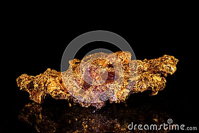 Copper birthstone in front of black Stock Photo