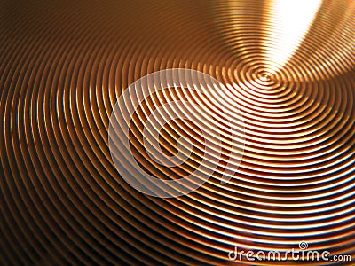 Copper bronze circles vertigo grooves Stock Photo