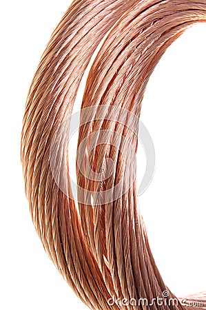 Copper cable, non-ferrous metals Stock Photo