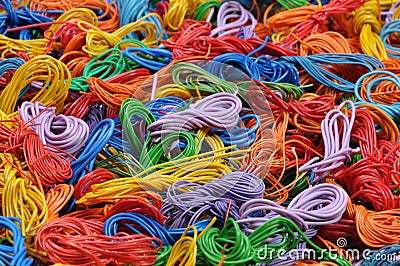 Copper cable scrap recycling Stock Photo