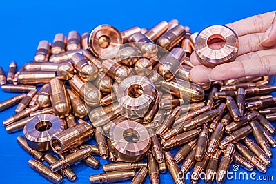 Copper,cap tips Stock Photo