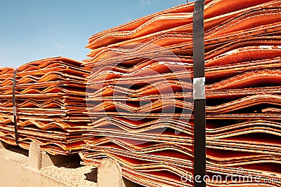 Close-up detail of Copper Cathodes Stock Photo