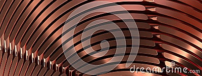 Copper circular coiled metallic Elegant Modern 3D Rendering image background Stock Photo