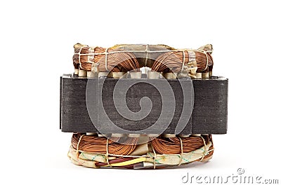 Copper coil of electrical motor Stock Photo