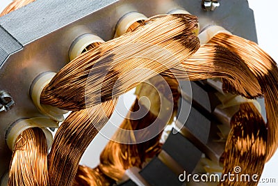 Copper Coils from Electric Motor Stock Photo