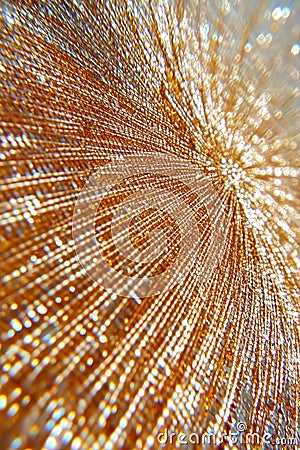 Copper Colored Abstract Background With Linear Starburst Pattern, Metallic Texture Surface Close Up Stock Photo
