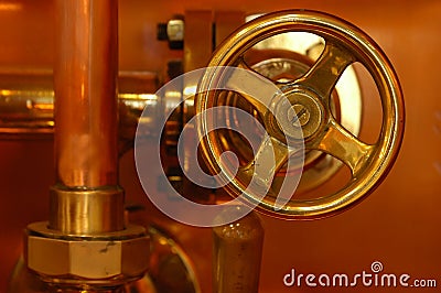 Copper deatail of brewery Stock Photo