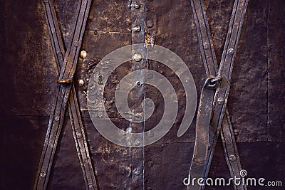 Copper door Stock Photo