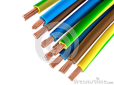 Copper electric wires Stock Photo