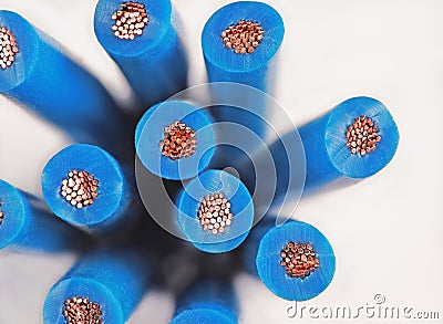 Copper electric wires Stock Photo