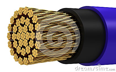 Copper electrical cable Stock Photo