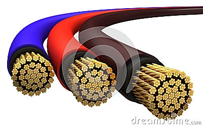 Copper electrical cable Stock Photo