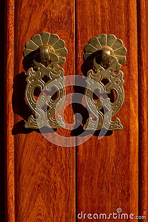 Copper handle,, Drawer handle, cabinet handle Stock Photo