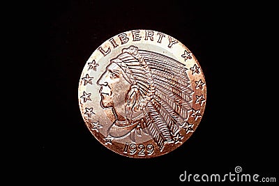 Copper Indian coin Stock Photo