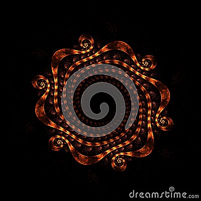 Copper Mandala - Fractal Art Stock Photo