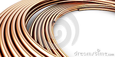 Copper metal pipes goods Stock Photo