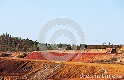 Copper mine tailings Stock Photo