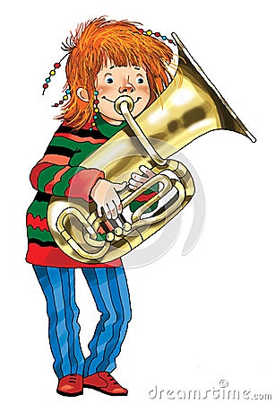 Trumpet musical wind instrument orchestra musician Stock Photo