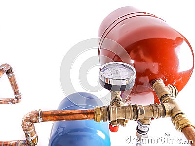 Hot water expansion tanks Stock Photo